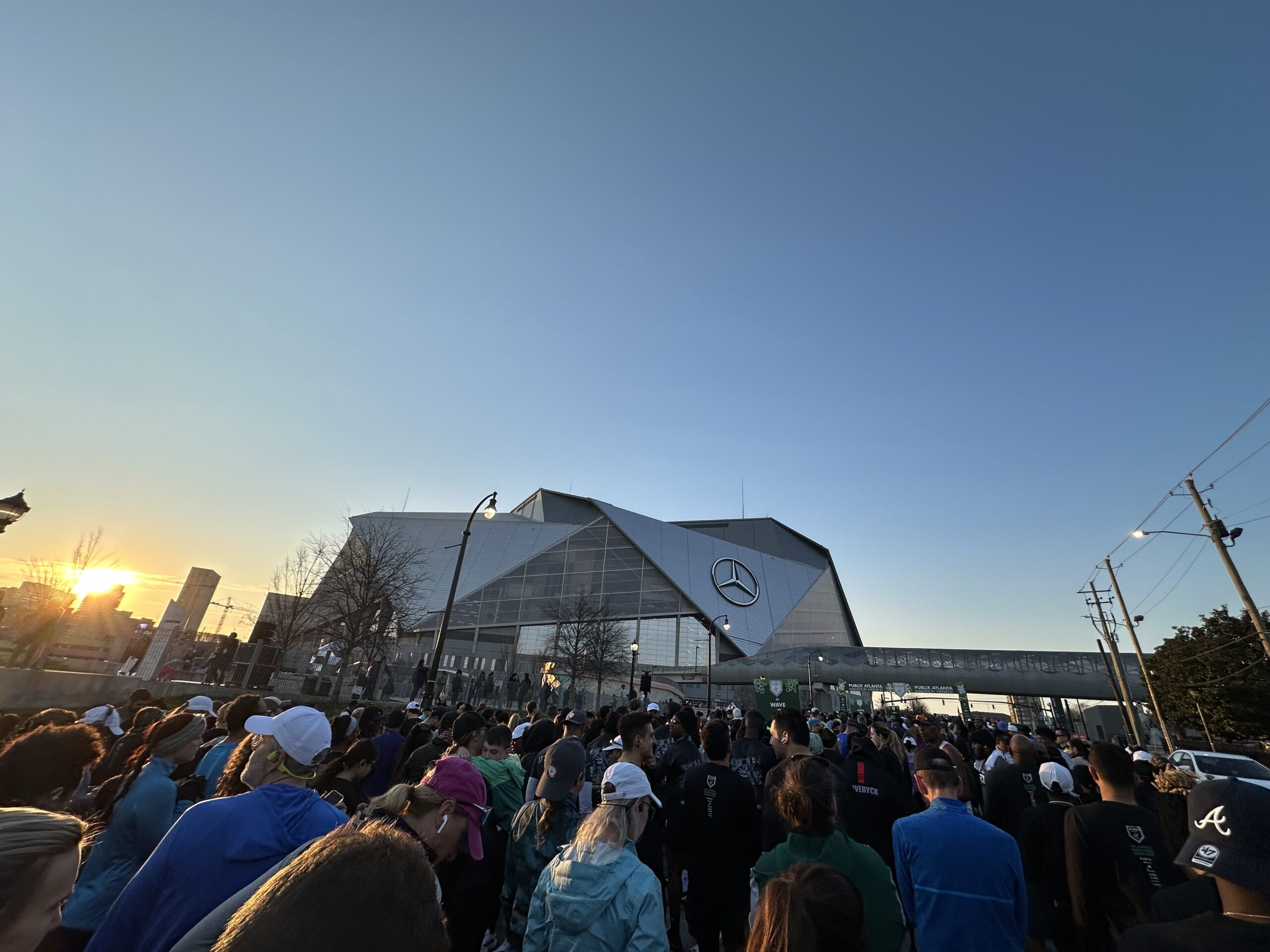 Mercedes-Benz Stadium, starting line of Publix Atlanta 5K, 2025